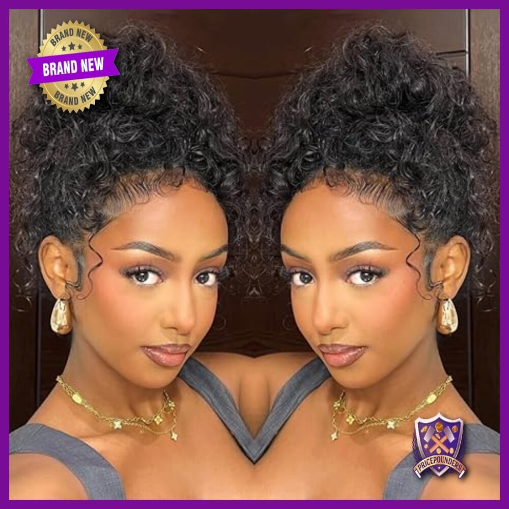 20in Human Hair Glueless Full Lace Wig Water Wave Pre Plucked 220 Density